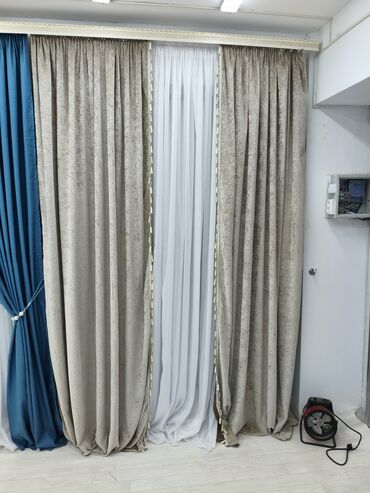 Шторы и занавески: Комплект штор, Велюр, С тюлем в комплекте, Готовое изделие, Для спальни — 19