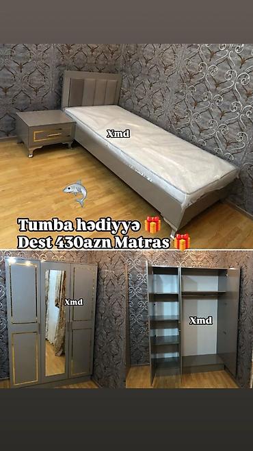 ev ucun mebel: Təknəfərlik çarpayı, Dolab, Yeni — 1