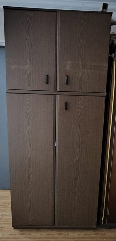 Rəflər: İşlənmiş, 4 qapılı Düz dolab, Dolab-asılqan