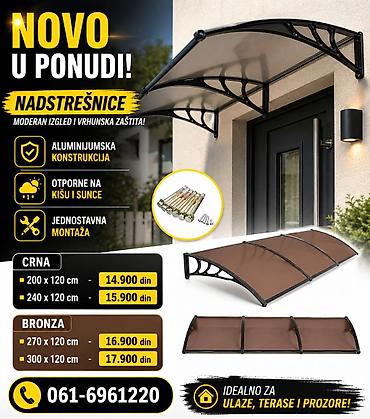 cena taburea: Nadstrešnice – moderan izgled i vrhunska zaštita - Aluminijumska — 1