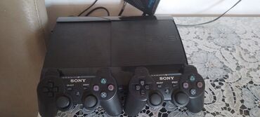 Monitorlar: Ps 3 super slim 500 gb yaddaş 60 oyun 2 pult ustunde verilir butun
