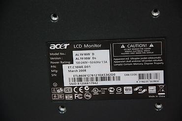 macbook pro 14: Acer LCD Monitor – Model: AL1916W D (Version: AL1916W Ds) - Ekran: 19 — 2