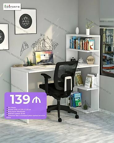 kunc mebel: Künc masa, Stulsuz, Polkalı, Siyirməsiz, Sadə laminat — 1