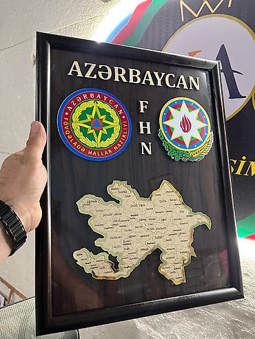 Məişət məhsulları: Azerbaycan mövzulu dekorativ tablo - Çərçivəli dizayn: qara rəngli — 2