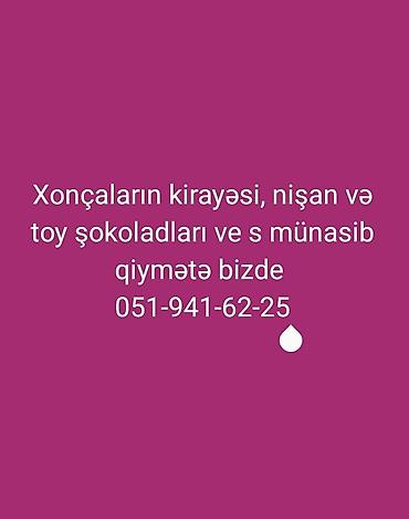 xonca kiraye: Xonçaların kirayəsi, nişan və toy üçün şokoladlar. Təklif edilən — 1