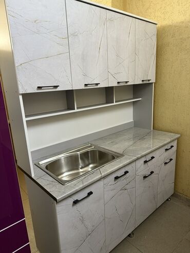 Кухонные гарнитуры: Кухонный гарнитур, Новый, цвет - Белый, Бесплатная доставка — 6