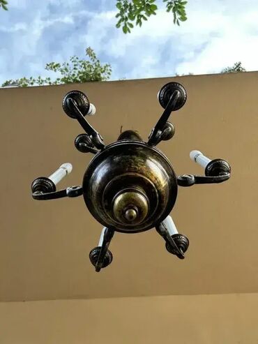 RS - Antique Chandeliers: Stari mesingani luster - 9 sijalica - MOGUĆ PREVOZ U dobrom stanju 💎 — 11
