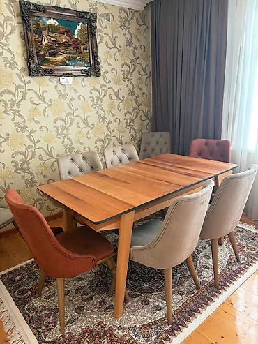 Qonaq otağı üçün, İşlənmiş, Kvadrat masa, 6 stul