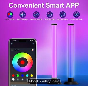 isiqlandirma: RGB musiqi sinxronizasiyalı LED işıq sütunları – 2 ədəd/1 dəst — 1
