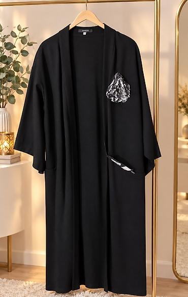 Digər üst geyimləri: Qara kişi kimono-üst geyimi - Rəng: qara - Kəsim: açıq önlü, düz və — 1