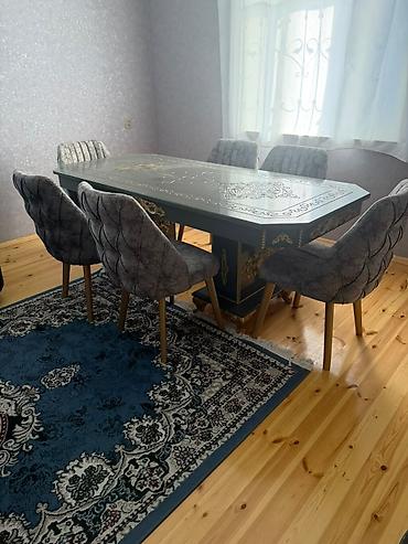 sdullar: Məhsul: “Nure” masa dəsti - Tərkib: 1 böyük düzbucaqlı masa + 6 ədəd — 1