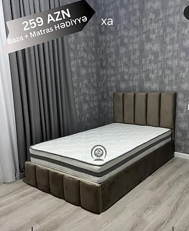 ağ masa: Tək nəfərlik yataq dəsti – baza, başlıq və matrasla birlikdə. - Yumşaq — 1