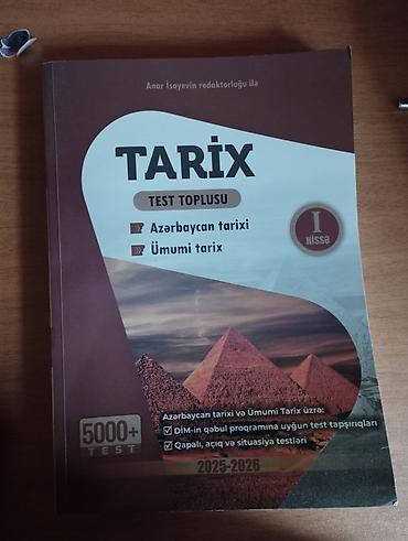 kitab alan: Məhsul: “Tarix – Test Toplusu” (I hissə) Anar İsayev Xüsusiyyətlər: - — 1
