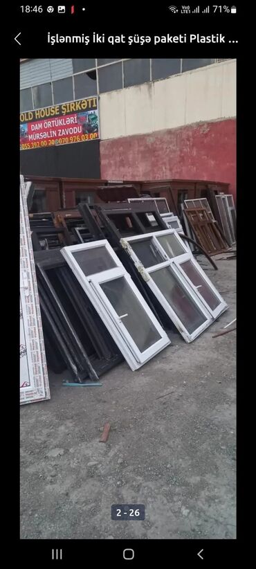 Plastik pəncərələr: İşlənmiş İkiqat şüşə paketi Plastik pəncərə, Еni: 140 sm, Uzunluğu: 160 sm, Ödənişli quraşdırma — 5
