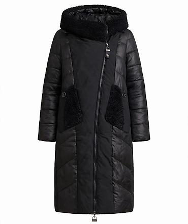 дутая зимняя куртка: Пуховик, Длинная модель, С капюшоном, L, XL — 1
