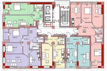 жк кристалл: 2 комнаты, 60 м², Асанбай мкр Элитка, 6 этаж, ПСО (под самоотделку) — 3