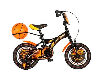 hm duks: Bicikl kids Visitor Basket 12" – crno‑narandžasti Dečiji bicikl sa — 4