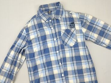 kurtka koszulowa w kratę różowa: Shirt 12 years, condition - Good, pattern - Cell, color - Blue