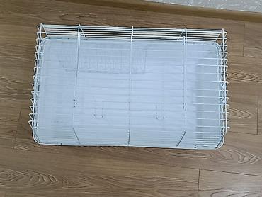 Зоотовары: Kiçik ev heyvanları üçün qəfəs. Ağ rəngli metal barmaqlı üst hissə və — 2