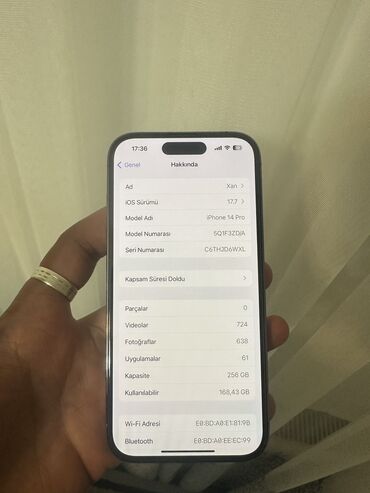 Apple iPhone: IPhone 14 Pro, 256 GB, Deep Purple, Zəmanət, Kredit, Qırıq