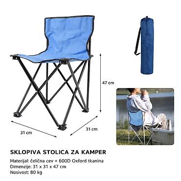 KMT Četvoronožna stolica mala plava 297018 Sklopiva kamperska