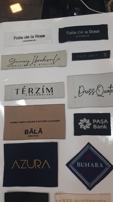 Reklam, çap: 1)Kağız etiket 9x5 ölçü 350 qr 100 ədəd 30 AZN (iplə birlikdə 35 AZN)