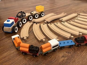 пазыл: Деревянный игровой набор железной дороги и транспорта IKEA Состав — 3