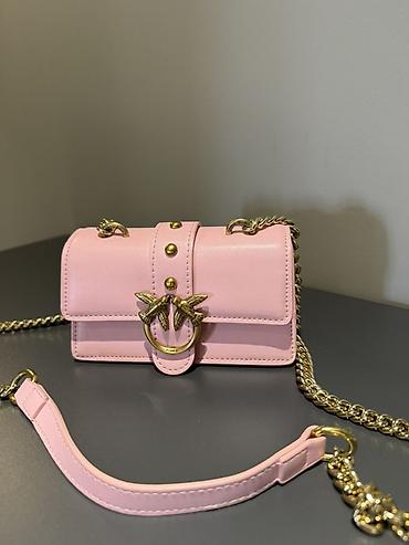 Çantalar: PINKO mini çanta – pudra çəhrayı rəng Real alıcıa endirim - Material — 2