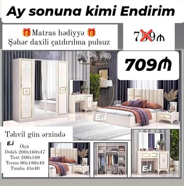 Masa və oturacaq dəstləri: *Yataq dəsti / Yataq otağı mebeli 709 AZN 💥* ✔️Rəng seçimi var ✔️