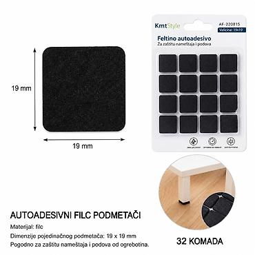 KMT Filcani kvadratni zaštita za noge stola 2208215 Autoadezivni filc