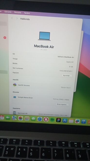 2 ci əl notebook: Apple M1, 64 çox GB