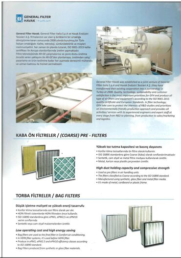 Digər filter növləri: General Filter Havak - İtalyan brendi olub hazırda Türkiyədə də — 10