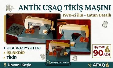 jack russell satilir: 85 Azn 1970 ilin Latun Antik Vintaj usaq tikis masini əla — 1