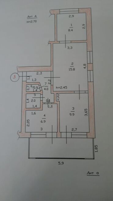 Продажа квартир: 3 комнаты, 48 м², Индивидуалка, 1 этаж, Косметический ремонт