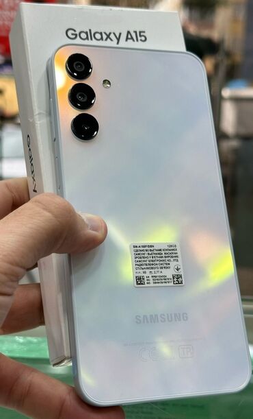 рабочий флай телефон: Samsung Galaxy A15, 128 ГБ, цвет - Голубой, Отпечаток пальца, Две SIM карты