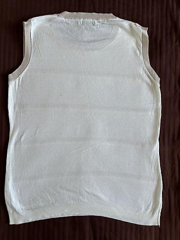 özcan zeynep örme: Qolsuz trikotaj top – Zendra Collection - Rəng: krem-ağ əsas, bej — 4