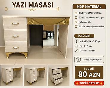 embawood ofis mebelleri: Düz masa, Stulsuz, Polkasız, Siyirməli, MDF — 1