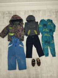 леопардовые вещи: Комплект, цвет - Зеленый, Б/у