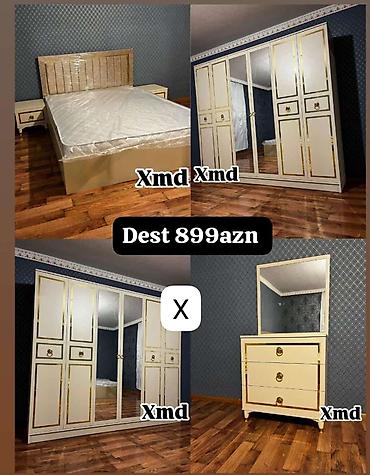 Yataq otağı dəsti – Dest 899 AZN Klassik üslubda, krem rəngli və