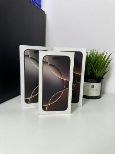 айфон талас: IPhone 16 Pro Max, Новый, 256 ГБ, Desert Titanium, Зарядное устройство, Защитное стекло, Чехол, 100 %