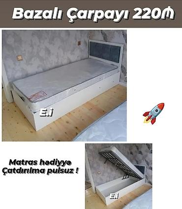 bazalı: Bazalı tək nəfərlik çarpayı – 220₼ - Açıla-bilən baza: yuxarıdan — 1