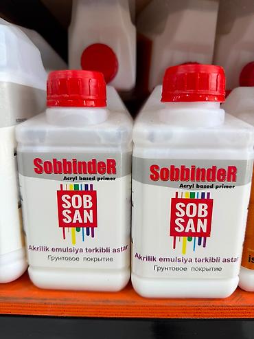 ev boyası: Sobsan SobBinder – akril əsaslı astar - Tərkibi: akril emulsiyalı - — 1