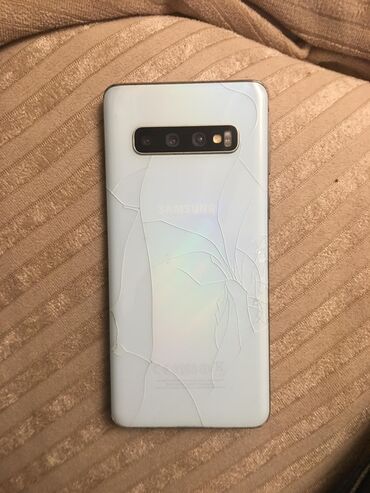 samsung bluetooth: Samsung Galaxy S10, rəng - Ağ, Qırıq