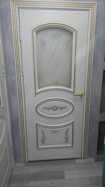 стекло в межкомнатную дверь: Ички эшик айнек менен, МДФ, Боёлгон, түсү - Саргыч боз