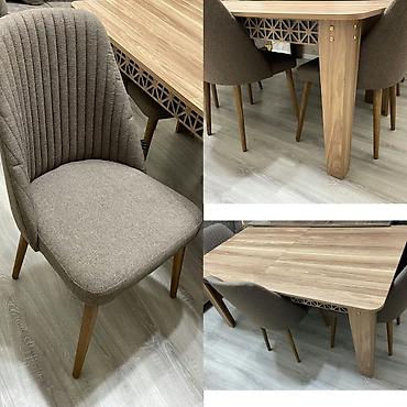 Qonaq otağı üçün, İşlənmiş, Açılan, Kvadrat masa, 4 stul