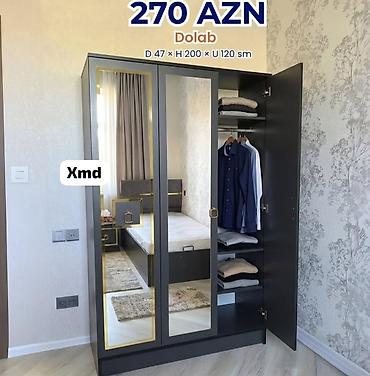 şambo nədir: Dolab – 270 AZN Ölçülər: Dərinlik 47 sm × Hündürlük 200 sm × En 120 — 1