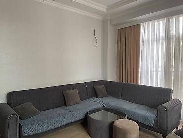 divan destleri ve qiymetleri: L‑şəkilli yumşaq künc divan - Rəng: tünd goy - Material: parça — 1