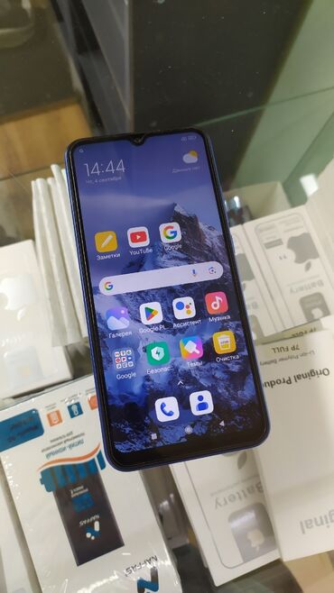 телефон 10а: Redmi, Redmi 10A, Б/у, 64 ГБ, цвет - Синий, 2 SIM
