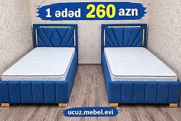 Məhsul: Tək nəfərlik çarpayı - Rəng: Kobalt mavi - Material: Yumşaq
