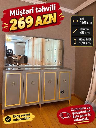Güzgülü bufet/dresuar dəsti - Ölçülər: eni 160 sm, dərinlik 45 sm lalafo.az -da Güzgülü bufet/dresuar dəsti - Ölçülər: eni 160 sm, dərinlik 45 sm